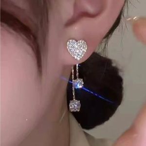 NWT Full Rhinestone Heart Earrings